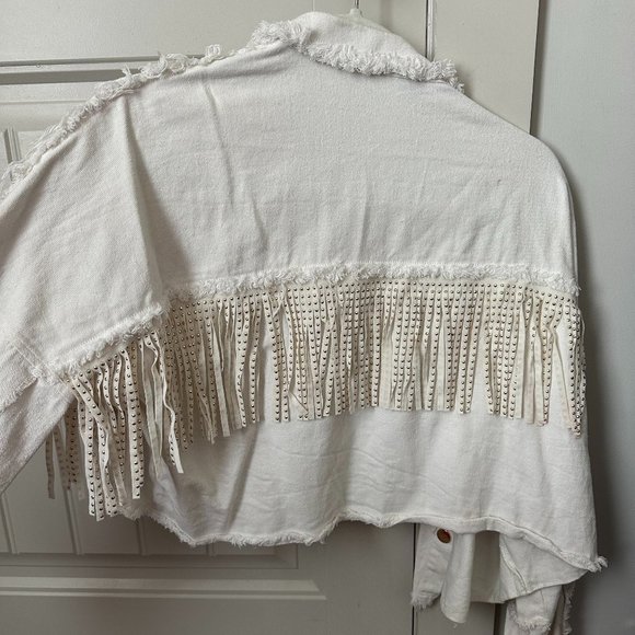Gold Fringe Jean Jacket - Picture 2 of 6